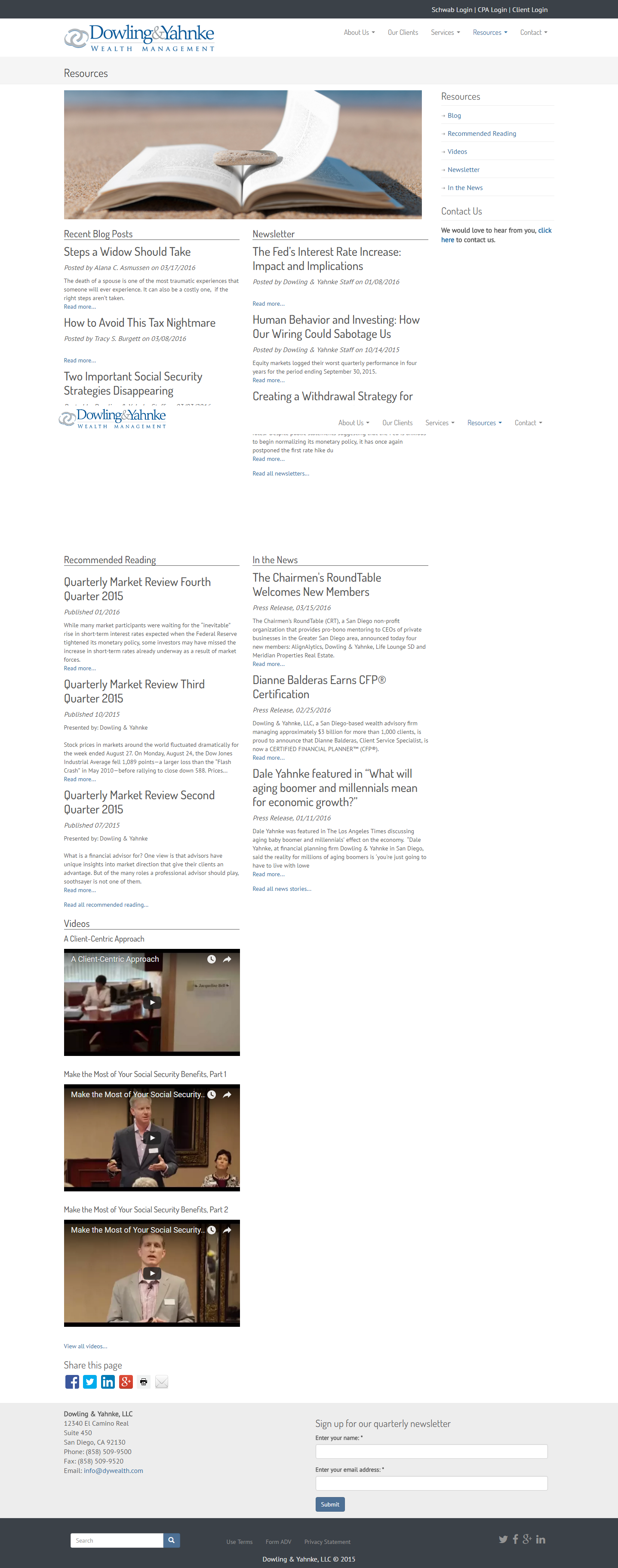 Dowling Yahnke Wealth Management CTD  Designs